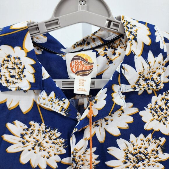 C&C California Mens Medium Short Sleeve Floral Button Up Shirt NEW - Picture 6 of 8